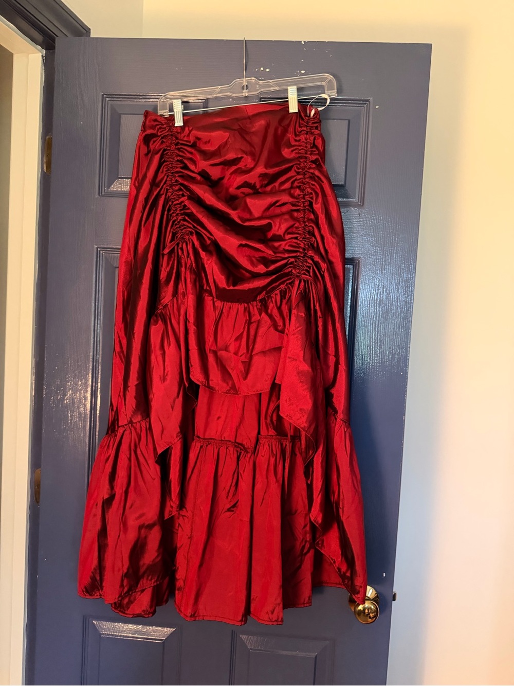 Scarlett Darkness High-Low Skirt in Deep Red L